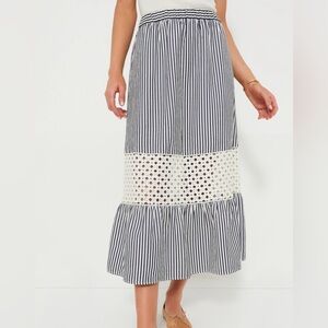 Tuckernuck eyelets blue striped Hana Skirt size XS